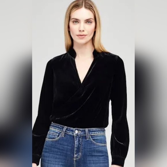 L'AGENCE Tops - L'Agence Marcella Crepe Womens Bodysuit Butterfly Summer NWOT Size S See Pics.